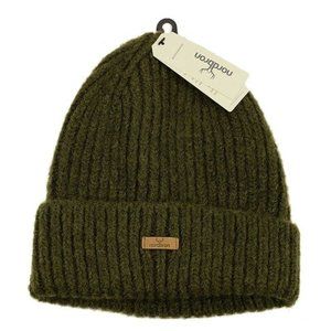 NORDBRON Mens Army Green GLENH Acrylic Blend Ribbed Knit Beanie OSFA NWT